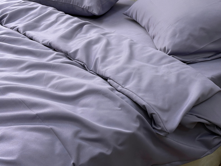 Ecotton bed linen Polysatin One-and-a-half set Dark purple