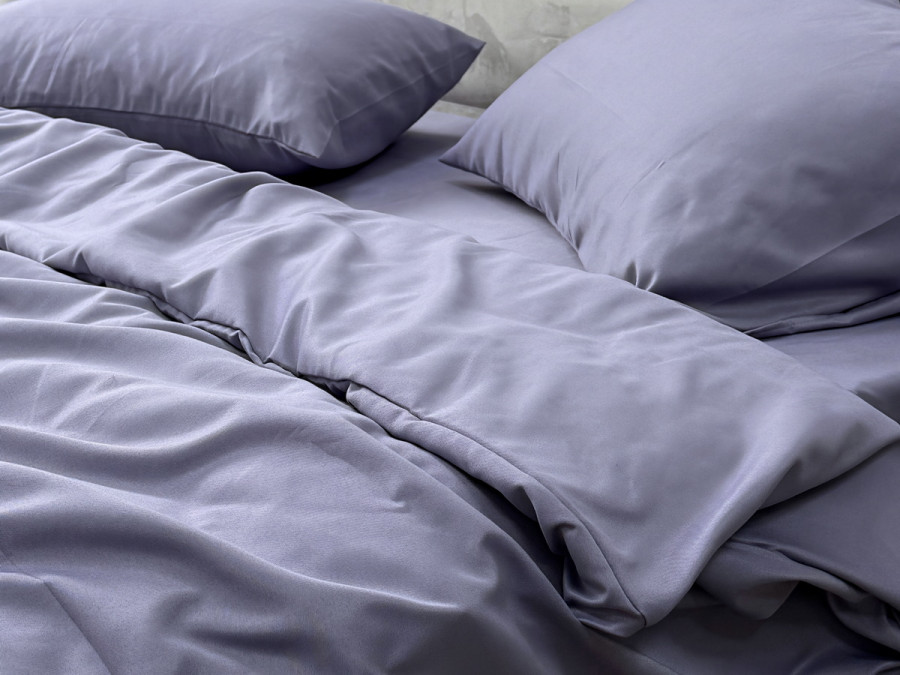 Ecotton bed linen Polysatin One-and-a-half set Dark purple