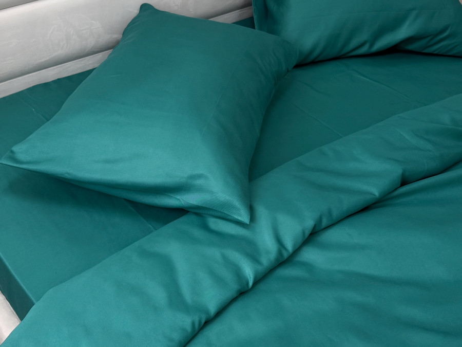 Ecotton bed linen Polysatin One-and-a-half set Dark green