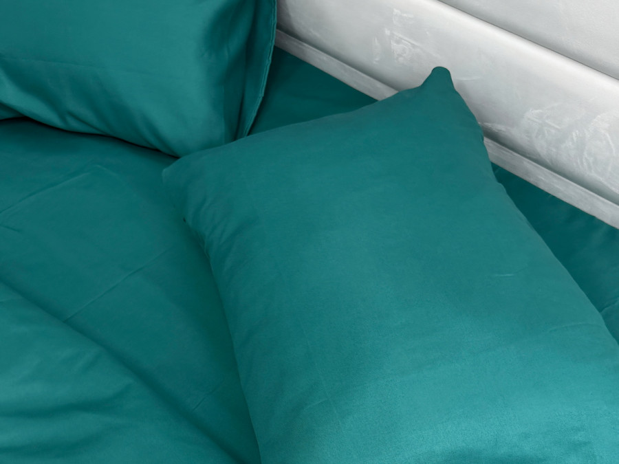 Ecotton bed linen Polysatin One-and-a-half set Dark green