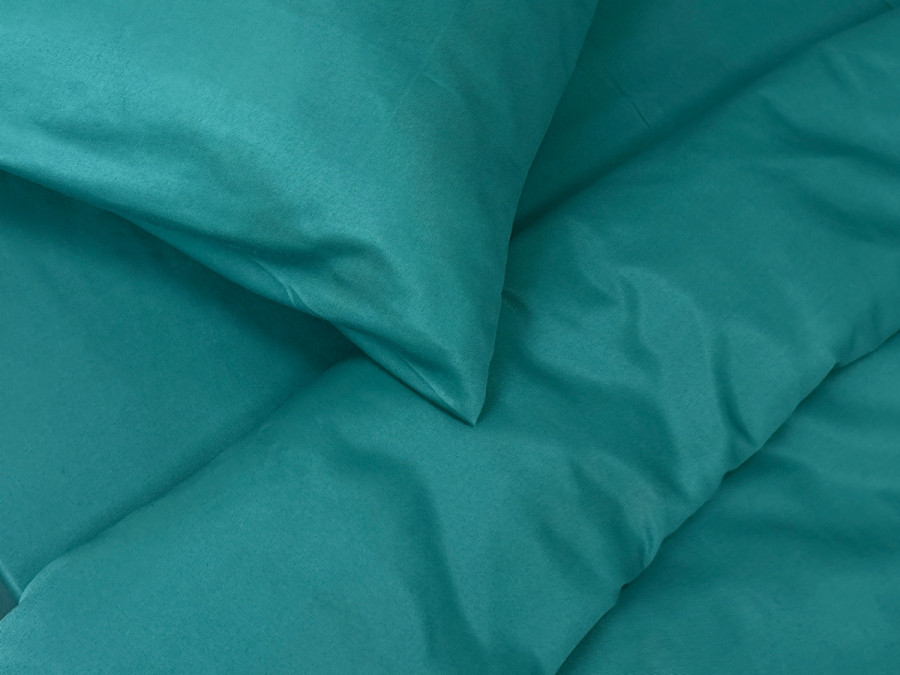 Ecotton bed linen Polysatin One-and-a-half set Dark green