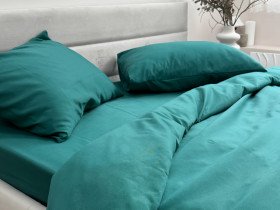 Ecotton bed linen Polysatin One-and-a-half set Dark green