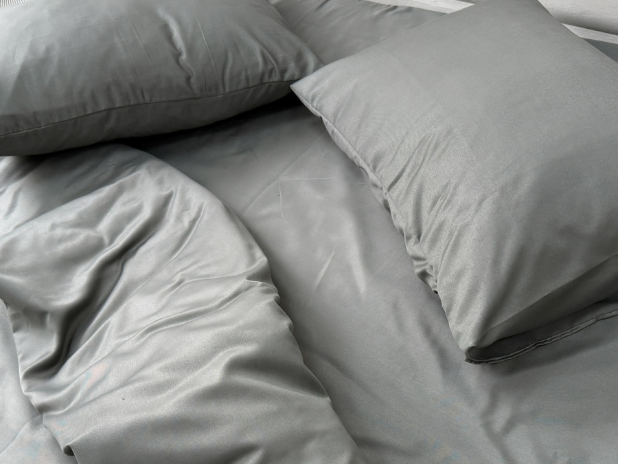 Ecotton bed linen Polysatin One-and-a-half set Dark grey