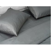 Постельное белье Ecotton Полисатин Полуторный комплект Темно серый