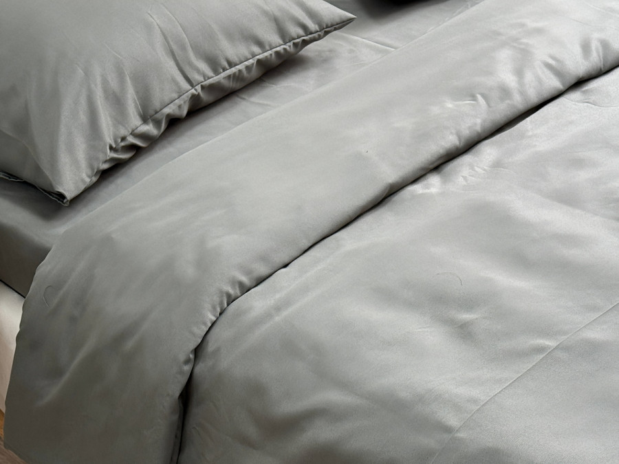 Ecotton bed linen Polysatin One-and-a-half set Dark grey