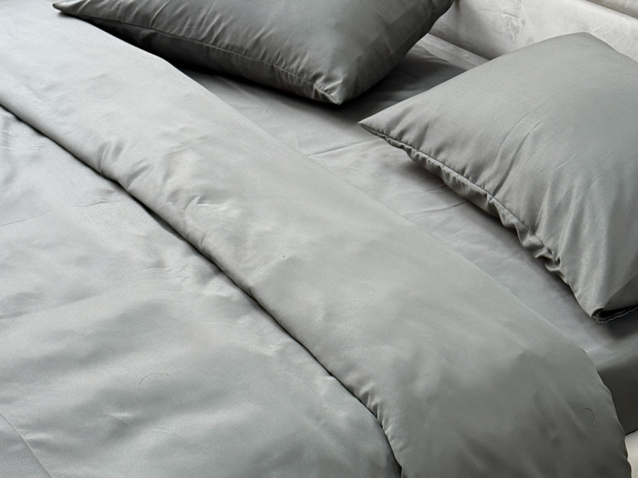 Ecotton bed linen Polysatin One-and-a-half set Dark grey