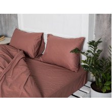 Постільна білизна Ecotton Поплін Євро комплект підковдра + наволочки 50x70 (2 шт.) Шоколад 890