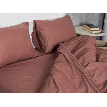 Постільна білизна Ecotton Поплін Євро комплект підковдра + наволочки 50x70 (2 шт.) Шоколад 890