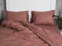 Постельное белье Ecotton Поплин Двуспальный комплект пододеяльник + наволочки 50x70 (2 шт.) Шоколад 890