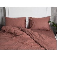 Постельное белье Ecotton Поплин Двуспальный комплект пододеяльник + наволочки 50x70 (2 шт.) Шоколад 890