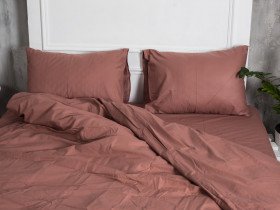 Постельное белье Ecotton Поплин Двуспальный комплект пододеяльник + наволочки 50x70 (2 шт.) Шоколад 890
