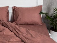 Постельное белье Ecotton Поплин Евро комплект пододеяльник + наволочки 50x70 (2 шт.) Шоколад 890