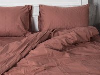 Постельное белье Ecotton Поплин Двуспальный комплект пододеяльник + наволочки 50x70 (2 шт.) Шоколад 890