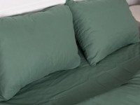 Постельное белье Ecotton Поплин Двуспальный комплект пододеяльник + наволочки 50x70 (2 шт.) Зеленый 488