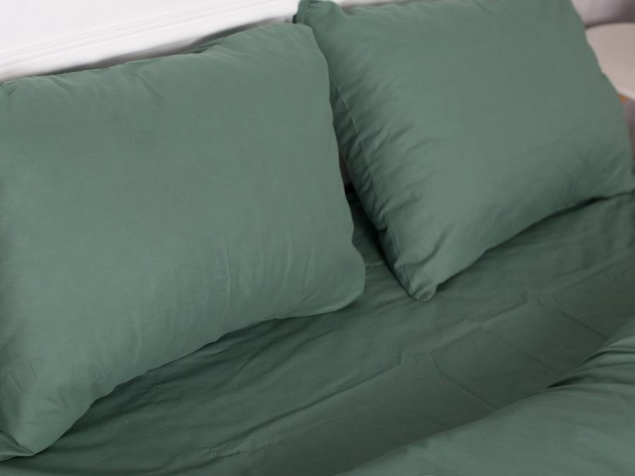 Ecotton Euro Calico Bedding Set Dark Green 488
