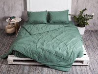 Постельное белье Ecotton Поплин Евро комплект пододеяльник + наволочки 50x70 (2 шт.) Зеленый 488