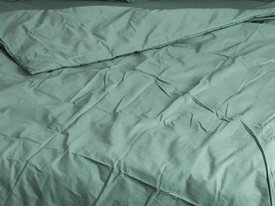 Ecotton Euro Calico Bedding Set Dark Green 488