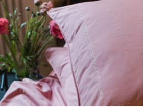 Постельное белье Ecotton Сатин вышивка кант Евро комплект Brindal Rose