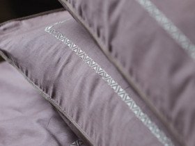 Постельное белье Ecotton Сатин вышивка кант Евро комплект Shifting Sand Stucco