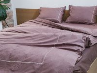 Постельное белье Ecotton Сатин вышивка кант Евро комплект Shifting Sand Stucco