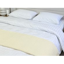 Постільна білизна Ecotton Страйп-сатин Сімейний комплект дві підковдри + наволочки 50x70 (2 шт.)