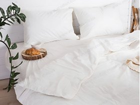 Постільна білизна Ecotton Твіл-сатин Сімейний комплект дві підковдри Білий 20-0709