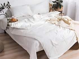 Постільна білизна Ecotton Твіл-сатин Сімейний комплект дві підковдри Білий 20-0709
