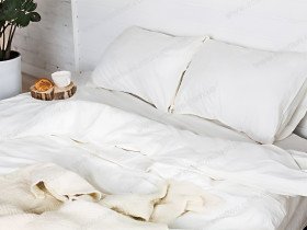 Постельное белье Ecotton Твил-сатин Семейный комплект два пододеяльника Белый 20-0709