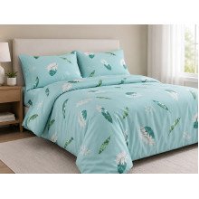 Bedding Set Ecotton Twill Satin Family Set Two Duvet Covers 148 A