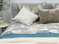Постельное белье Ecotton Фланель Двуспальный комплект Листья на бежевом 2125314