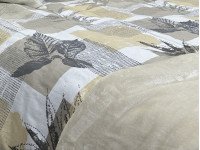 Постільна білизна Ecotton Фланель Сімейний комплект дві підковдри Листя на бежевому 2125314