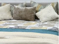 Постільна білизна Ecotton Фланель Полуторний комплект Листя на бежевому 2125314