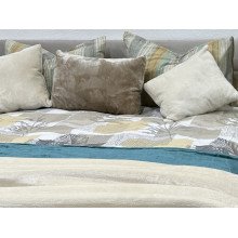 Постельное белье Ecotton Фланель Полуторный комплект Листья на бежевом 2125314
