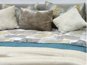 Постельное белье Ecotton Фланель Полуторный комплект Листья на бежевом 2125314