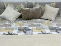 Постельное белье Ecotton Фланель Полуторный комплект Листья на бежевом 2125314