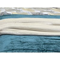 Постельное белье Ecotton Фланель Евро комплект Листья на бежевом 2125314