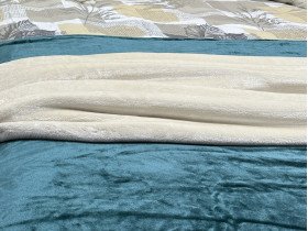 Постільна білизна Ecotton Фланель Євро комплект Листя на бежевому 2125314
