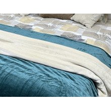 Постельное белье Ecotton Фланель Евро комплект Листья на бежевом 2125314