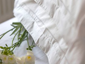 Постельное белье Перкаль вышивка ушки Евро комплект