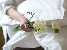 Постільна білизна Перкаль вишивка вушка Євро комплект