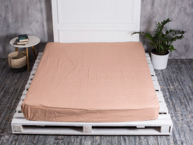 Простынь на резинке 200x200 Ecotton Бязь Кофе 603