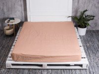Простынь на резинке 200x200 Ecotton Бязь Кофе 603