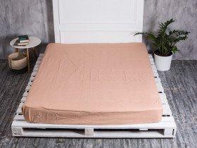 Простирадло на резинці 200x200 Ecotton Бязь Кава 603