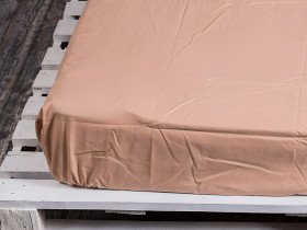 Простирадло на резинці 200x200 Ecotton Бязь Кава 603