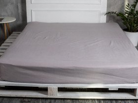 Простирадло на резинці 200x200 Ecotton Бязь Кварц 616