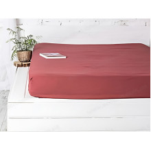 Простынь на резинке 90x200 Ecotton Бязь Премиум Marsala 00-0237