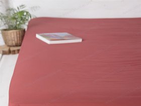 Простынь на резинке 180x200 Ecotton Бязь Премиум Marsala 00-0237