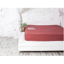 Простынь на резинке 90x200 Ecotton Бязь Премиум Marsala 00-0237