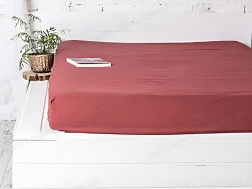 Простынь на резинке 180x200 Ecotton Бязь Премиум Marsala 00-0237