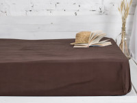Простынь на резинке 180x200 Ecotton Бязь Премиум Palm Brown 00-0235